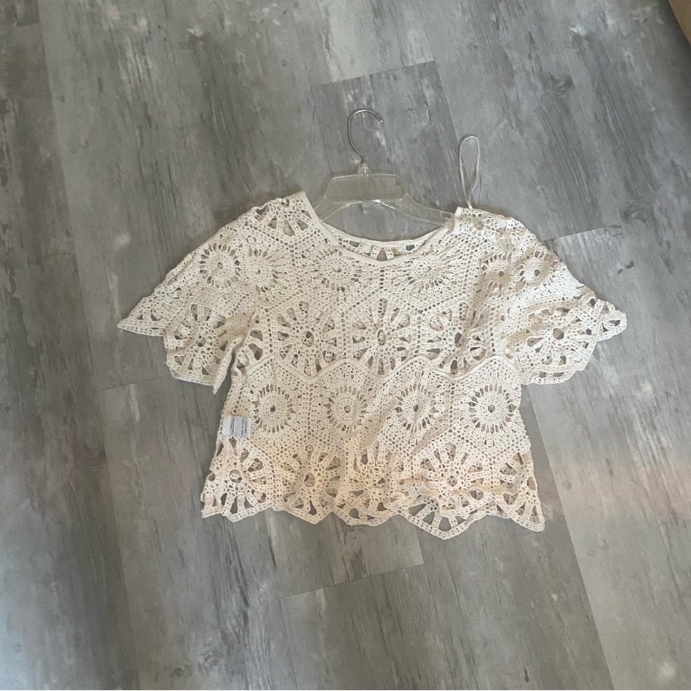 see through cream top
